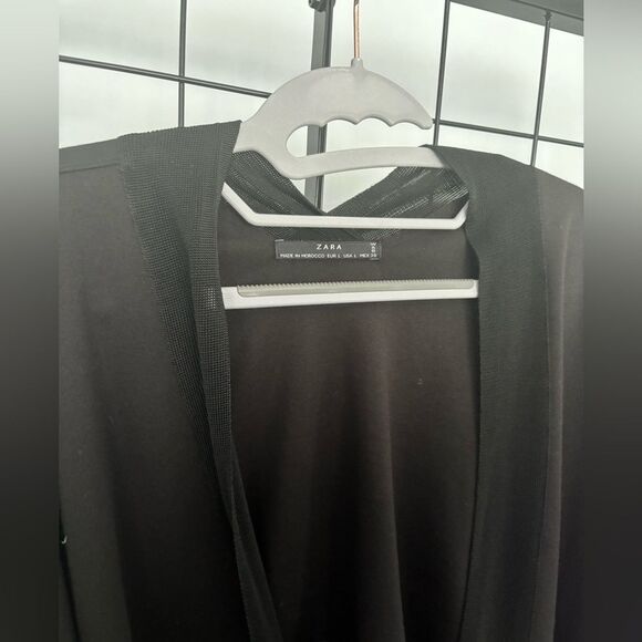 Zara Black Open Front Cocoon Cardigan EUC - Picture 2 of 7